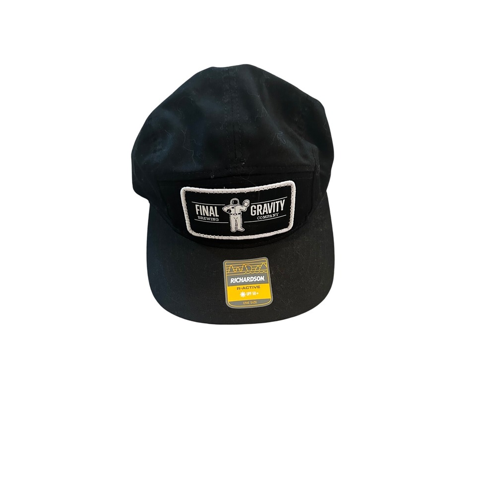Richardson Final Gravity Brewing Co Black R-Active 5-Panel Camper Hat UPF 50+